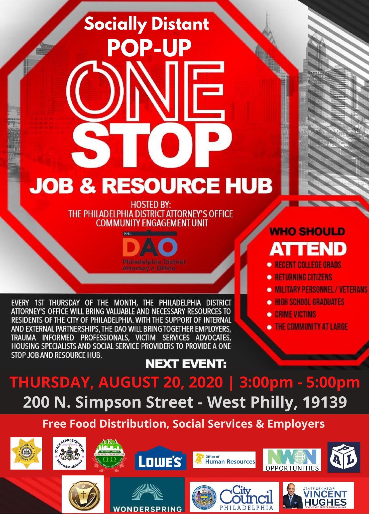 Socially Distant Pop-Up One Stop Job & Resource Hub