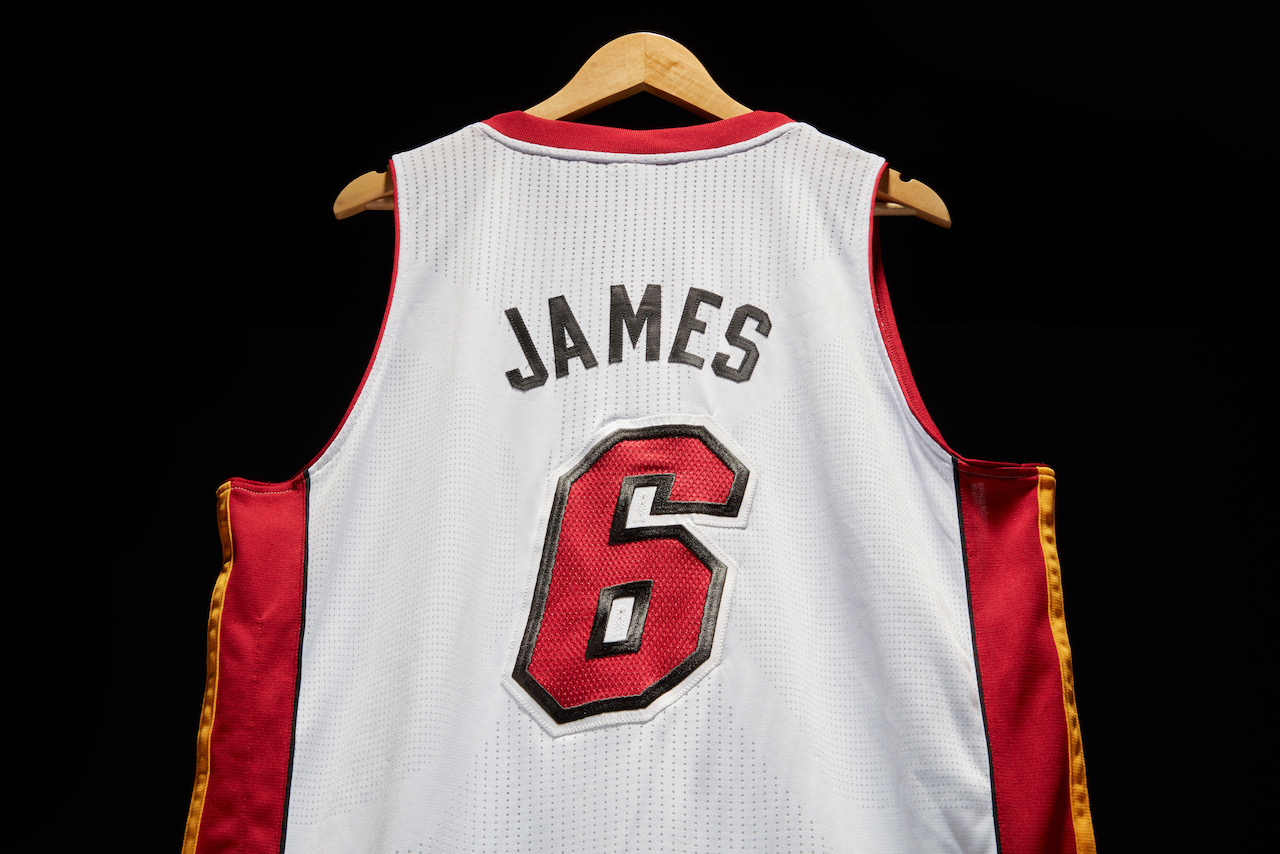 LeBron James game worn Heat jersey